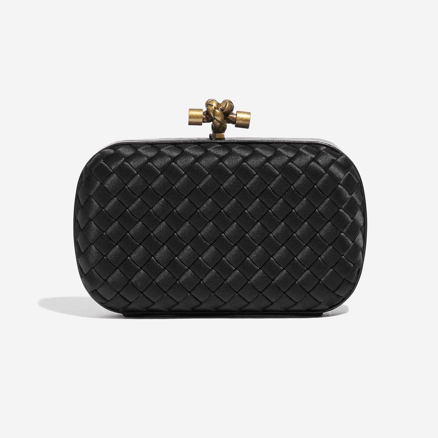 Pre-owned Bottega Veneta bag Knot Clutch Silk Black Black Back | Sell your designer bag on Saclab.com