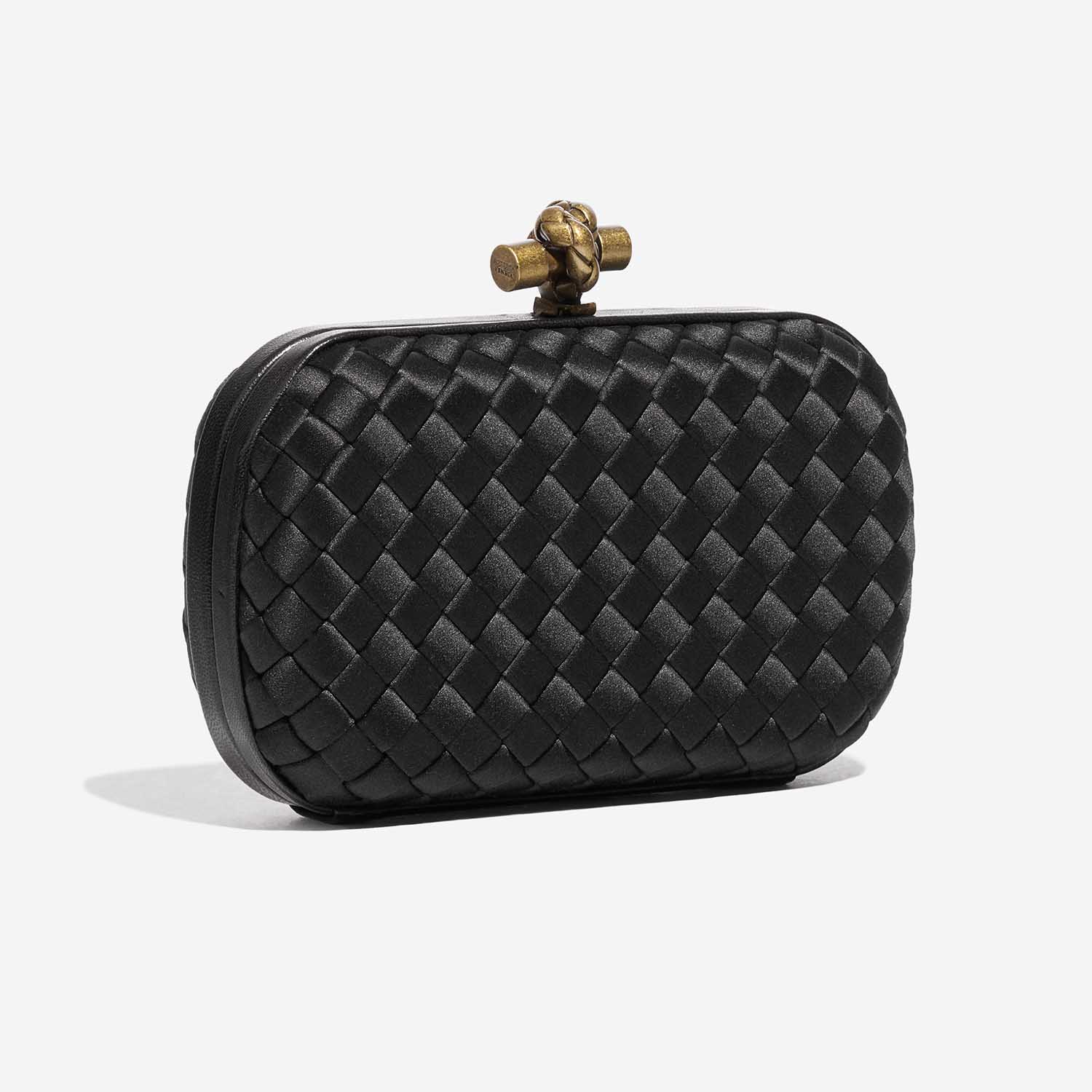 Pre-owned Bottega Veneta bag Knot Clutch Silk Black Black Side Front | Sell your designer bag on Saclab.com