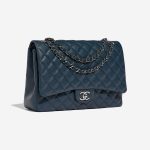 Pre-owned Chanel bag Timeless Maxi Caviar Pearly Blue Blue Side Front | Sell your designer bag on Saclab.com