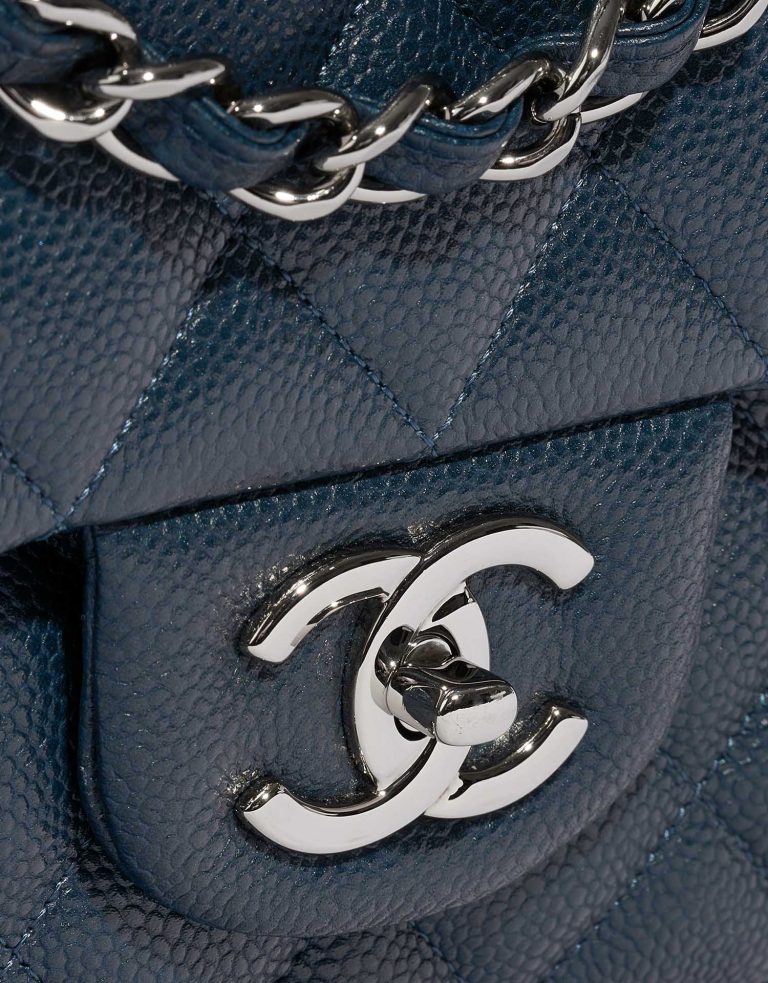 Pre-owned Chanel bag Timeless Maxi Caviar Pearly Blue Blue Front | Sell your designer bag on Saclab.com