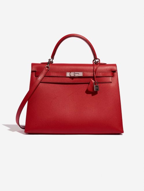 Pre-owned Hermès bag Kelly 35 Epsom Rouge Casaque Red Front | Sell your designer bag on Saclab.com