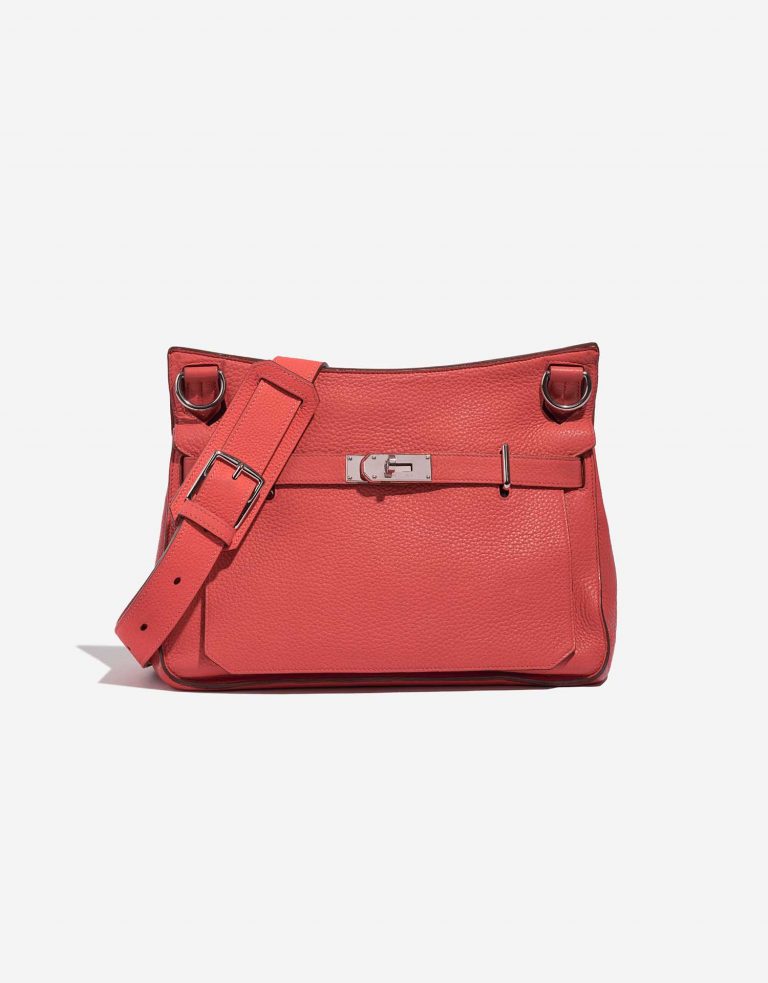 Pre-owned Hermès bag Jypsiere 34 Taurillon Clemence Rouge Pivoine Red Front | Sell your designer bag on Saclab.com