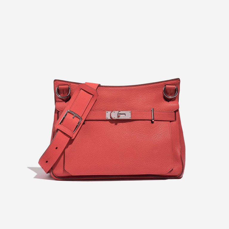 Pre-owned Hermès bag Jypsiere 34 Taurillon Clemence Rouge Pivoine Red Front | Sell your designer bag on Saclab.com