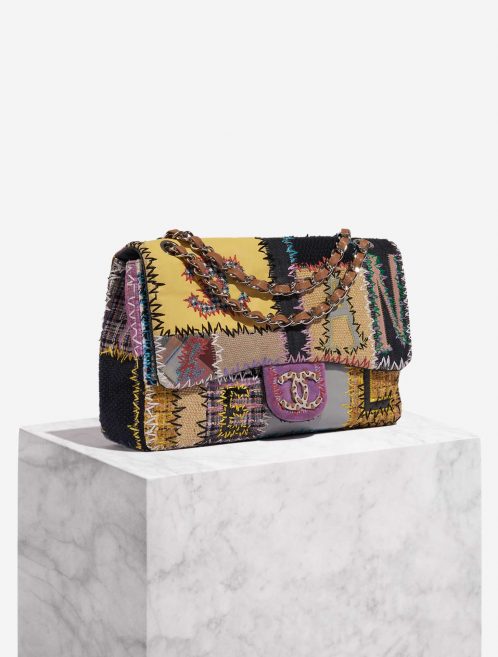 Pre-owned Chanel bag Timeless Jumbo Tweed / Lamb / Canvas / Denim Multicolour Multicolour Front | Sell your designer bag on Saclab.com