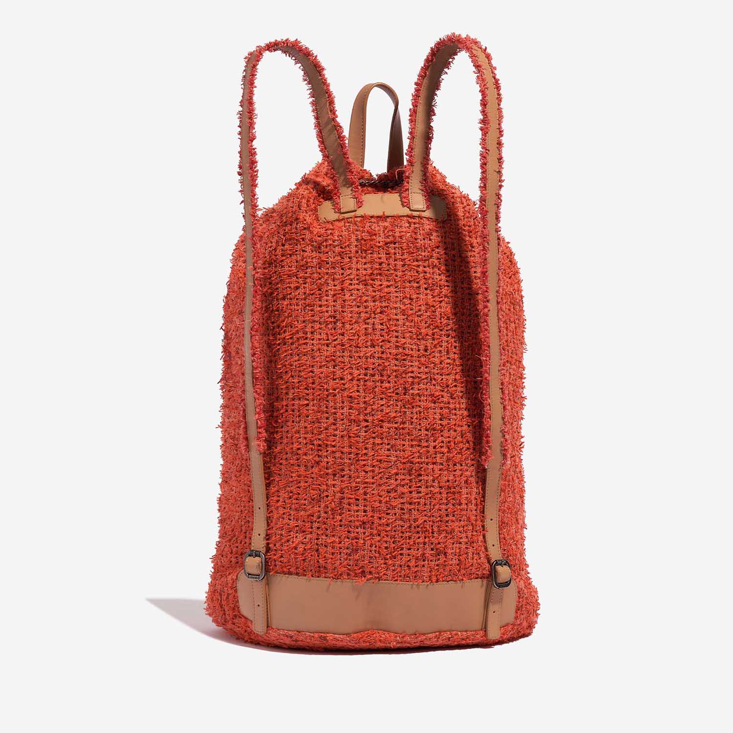 Pre-owned Chanel bag Coco Club Backpack Tweed / Canvas / Sequins Orange / Beige / Black Orange Back | Sell your designer bag on Saclab.com