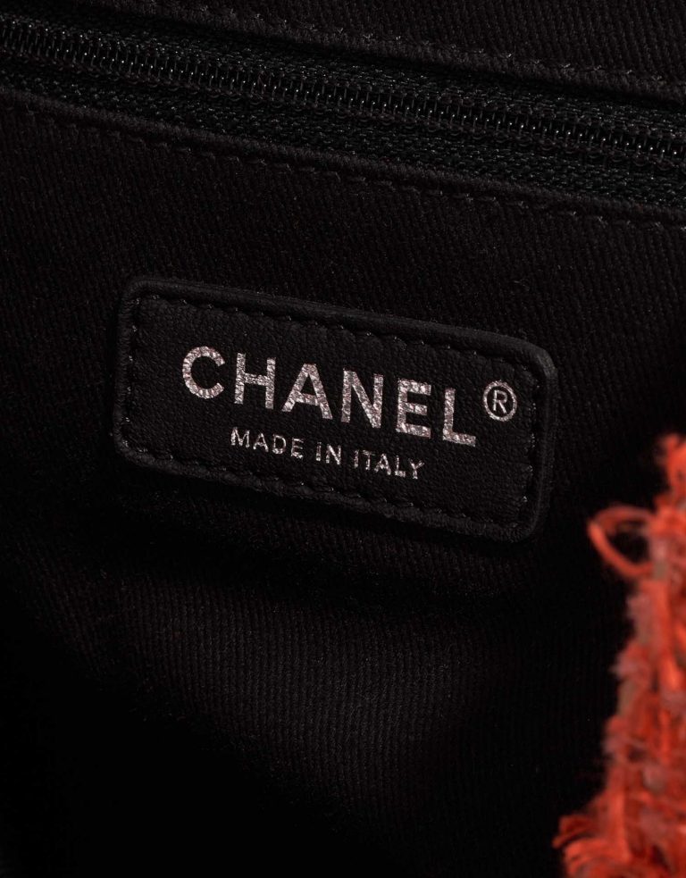 Pre-owned Chanel bag Coco Club Backpack Tweed / Canvas / Sequins Orange / Beige / Black Orange Logo | Sell your designer bag on Saclab.com