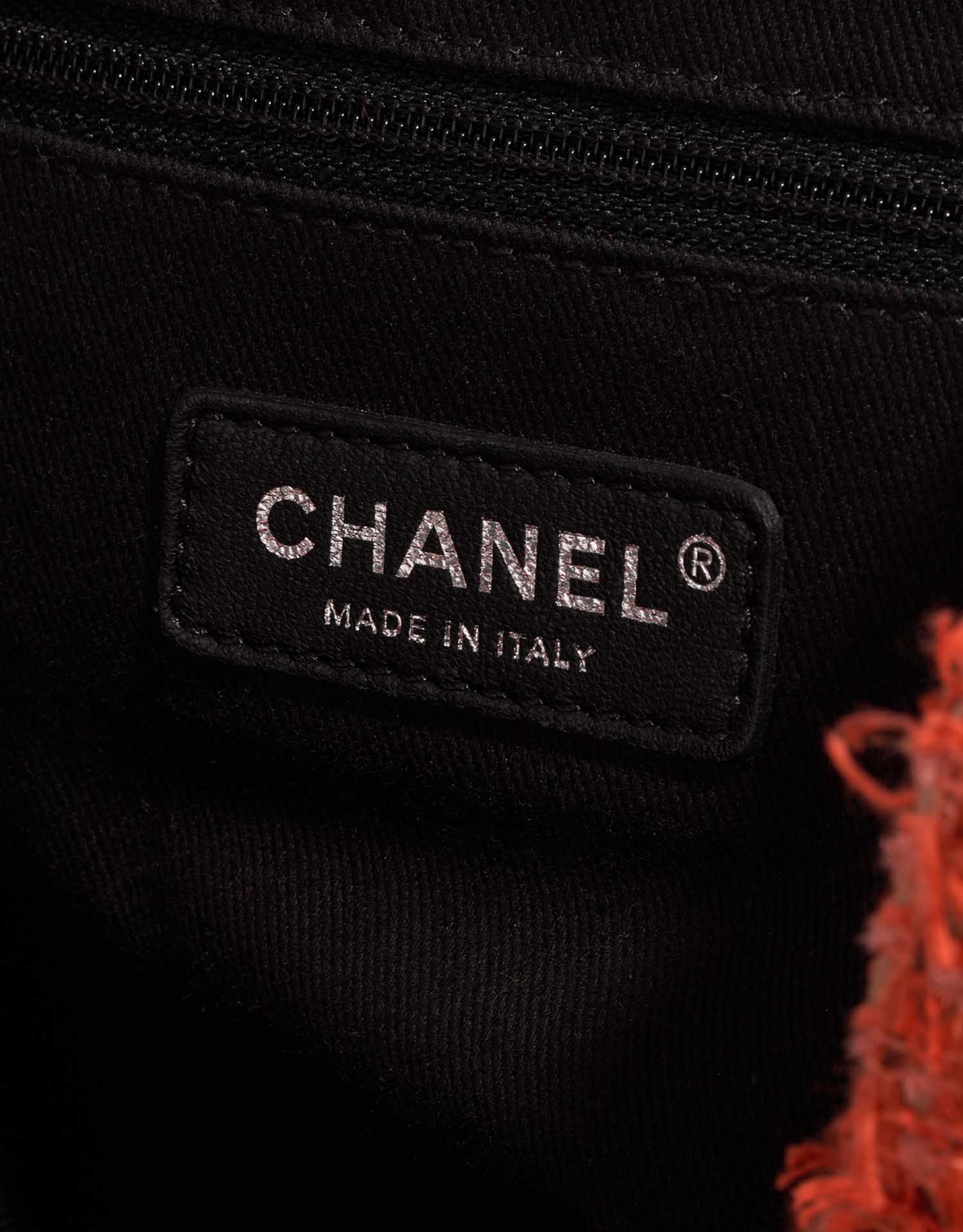 Pre-owned Chanel bag Coco Club Backpack Tweed / Canvas / Sequins Orange / Beige / Black Orange Logo | Sell your designer bag on Saclab.com