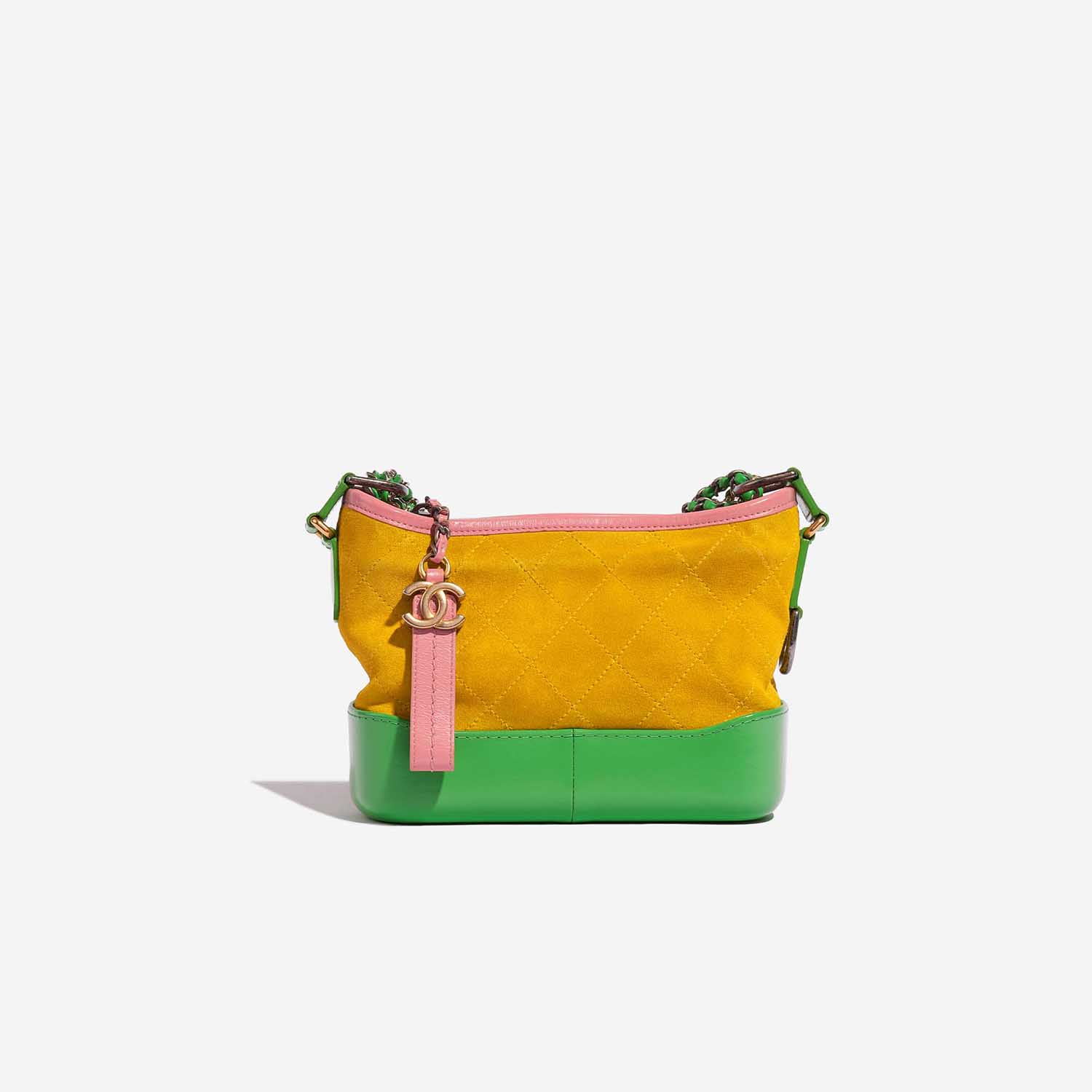 Pre-owned Chanel bag Gabrielle Small Calf / Suede Multicolour Multicolour, Yellow Back | Sell your designer bag on Saclab.com