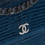Pre-owned Chanel bag WOC Lizard Blue Blue Closing System | Sell your designer bag on Saclab.com