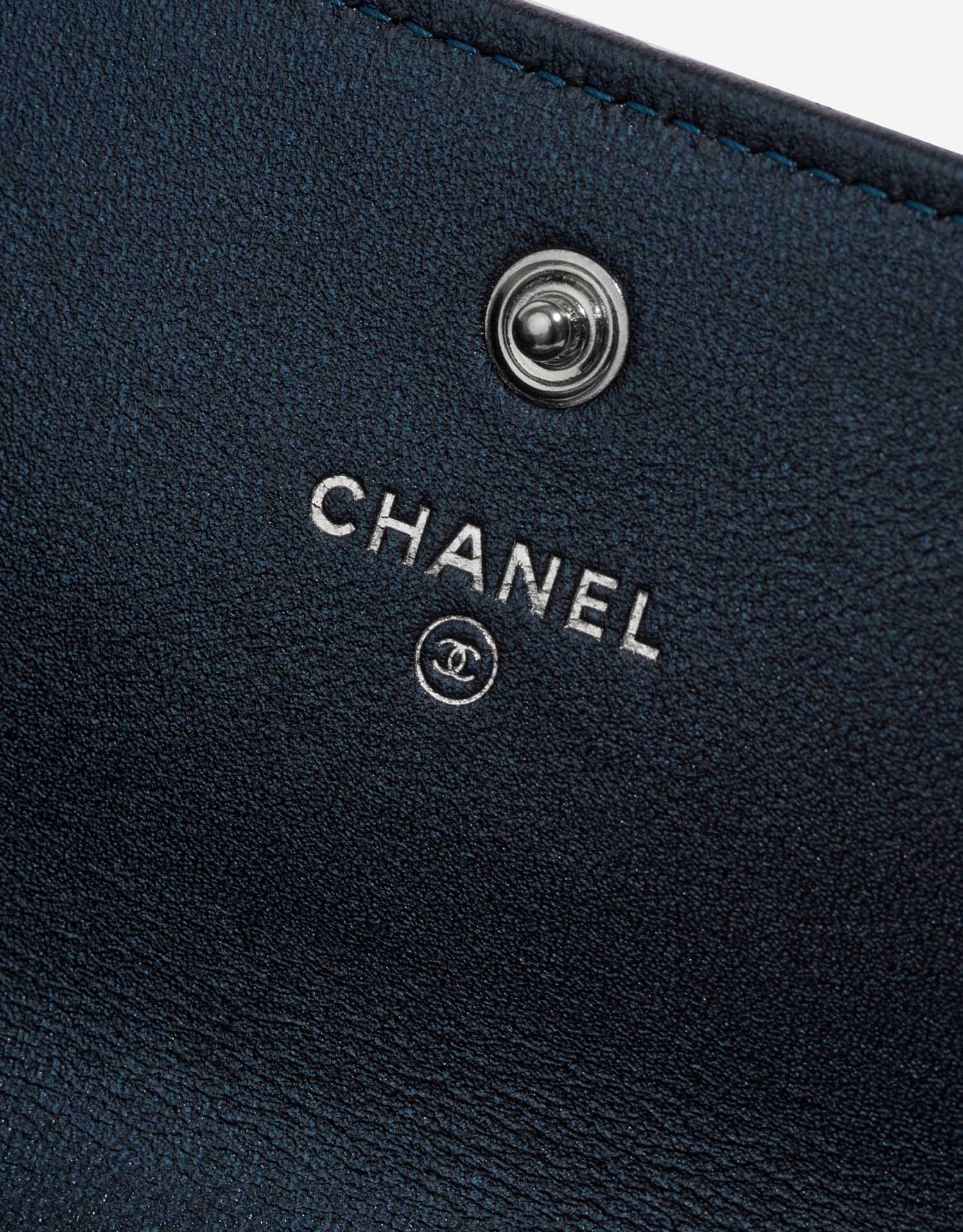 Pre-owned Chanel bag WOC Lizard Blue Blue Logo | Sell your designer bag on Saclab.com