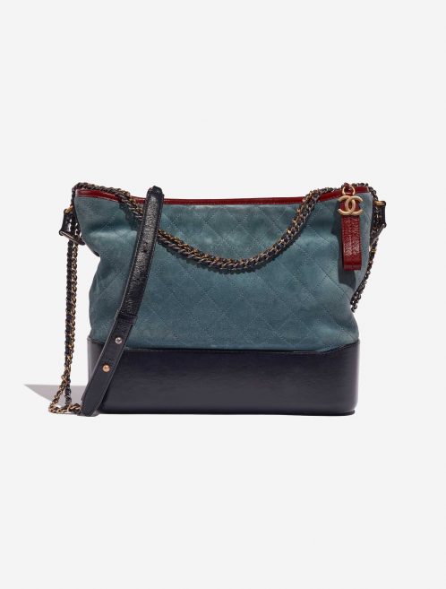Pre-owned Chanel bag Gabrielle Large Calf / Suede Dark Blue / Grayish Blue / Bordeaux Blue Front | Sell your designer bag on Saclab.com