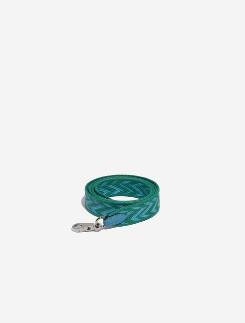 Pre-owned Hermès bag Strap Canvas Turquoise / Mint Blue, Green Front | Sell your designer bag on Saclab.com