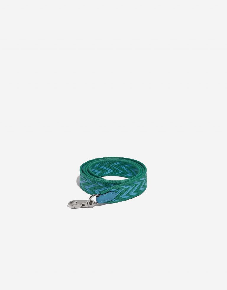 Pre-owned Hermès bag Strap Canvas Turquoise / Mint Blue Front | Sell your designer bag on Saclab.com