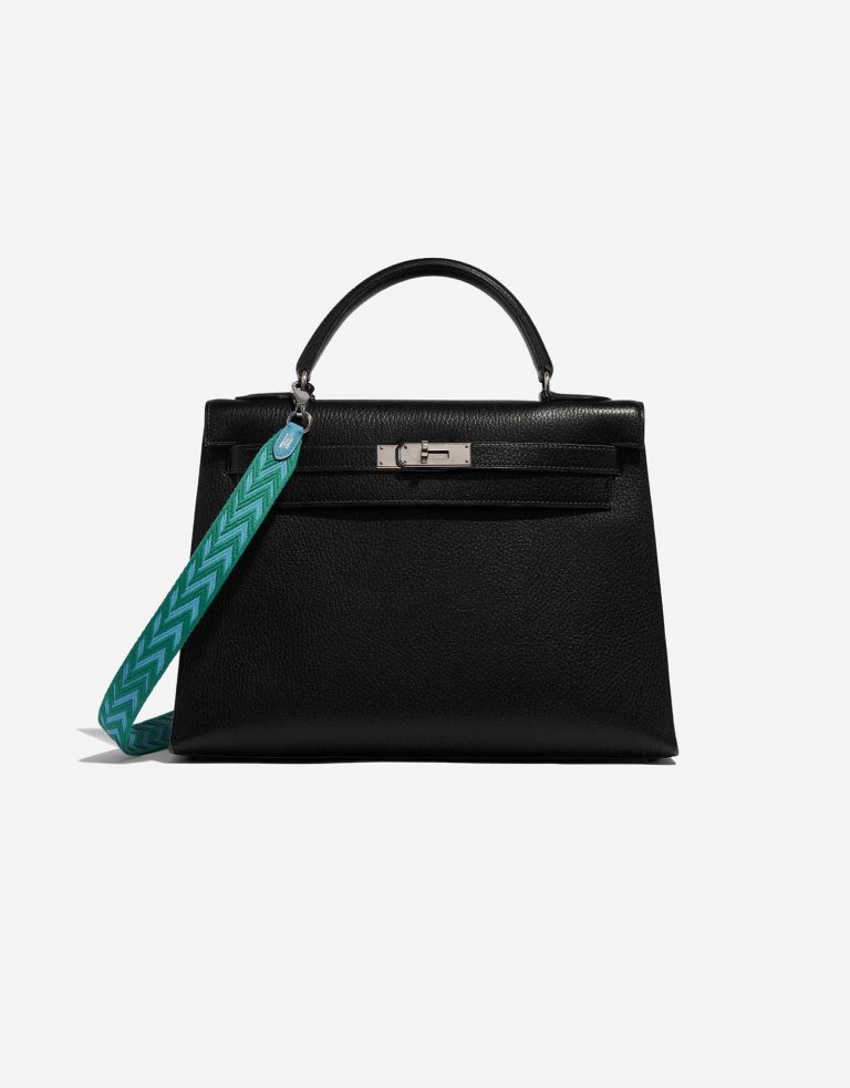 Pre-owned Hermès bag Strap Canvas Turquoise / Mint Blue Front | Sell your designer bag on Saclab.com