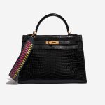 Pre-owned Hermès bag Strap Epsom Bleu Indigo / Rose Extreme / Lime Multicolour Detail | Sell your designer bag on Saclab.com