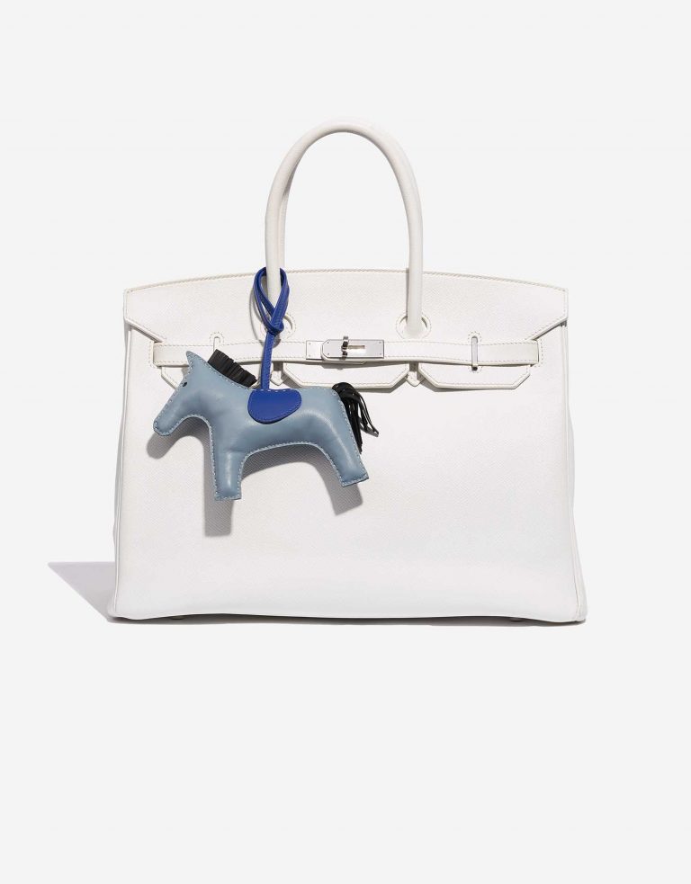 Pre-owned Hermès bag Rodeo GM Milo Blue Jean / Black / Blue Electrique Blue Front | Sell your designer bag on Saclab.com