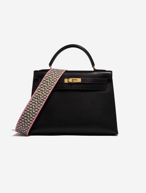 Pre-owned Hermès bag Strap Canvas Flamingo / Blue du Nord / Sienne / Cigare Multicolour | Sell your designer bag on Saclab.com