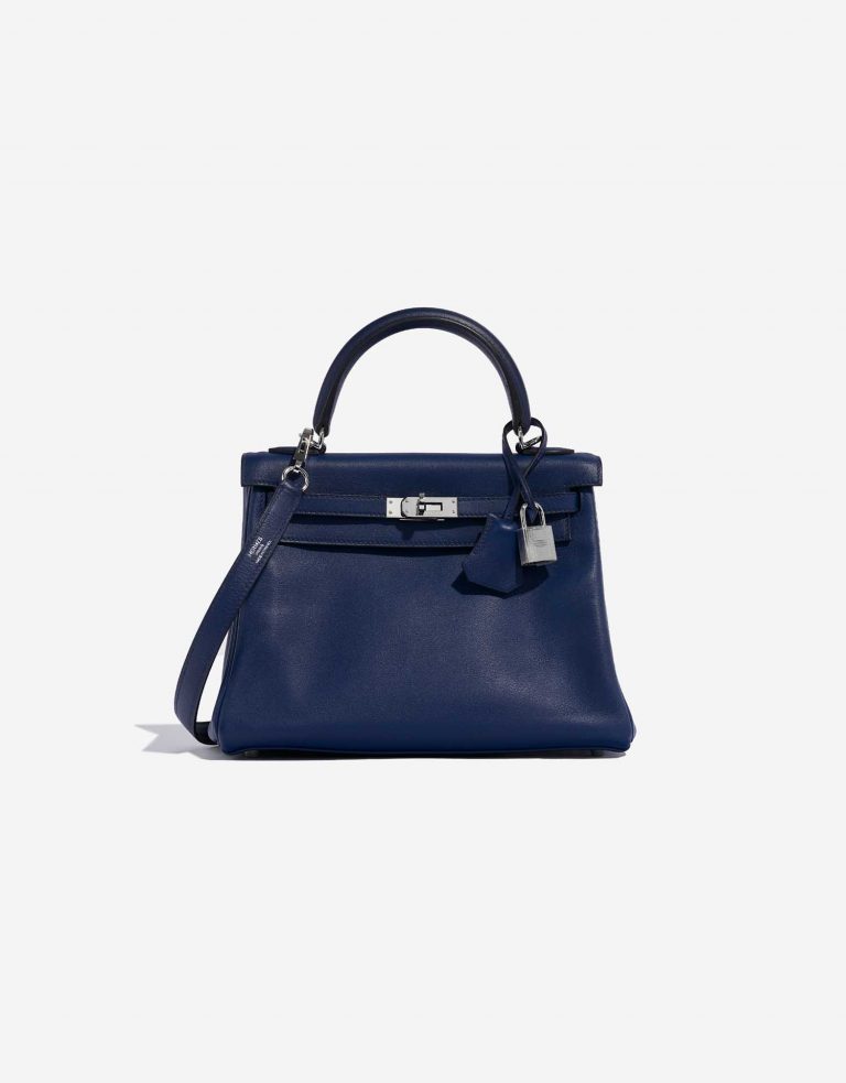 Pre-owned Hermès Tasche Kelly 25 Swift Blau Saphir Blau Front | Verkaufen Sie Ihre Designer-Tasche auf Saclab.com