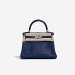 Pre-owned Hermès bag Kelly 25 Swift Blue Saphir Blue Front Velt | Sell your designer bag on Saclab.com