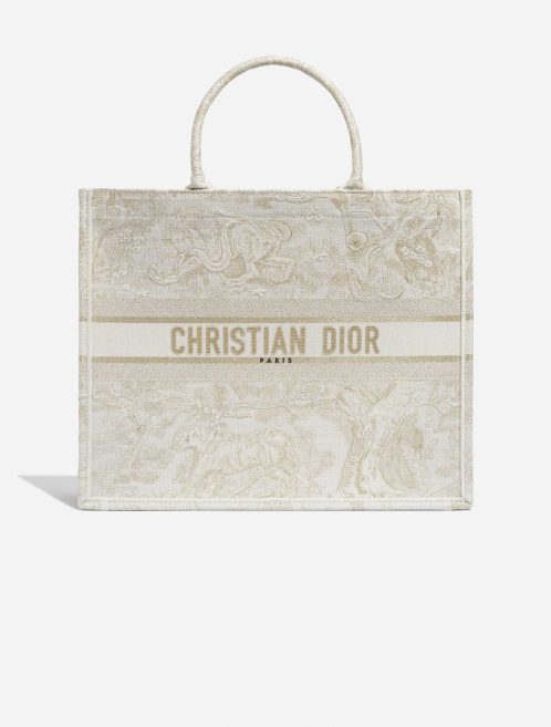 Pre-owned Dior bag Book Tote Large Canvas Beige / Gold Beige, Gold Front | Sell your designer bag on Saclab.com