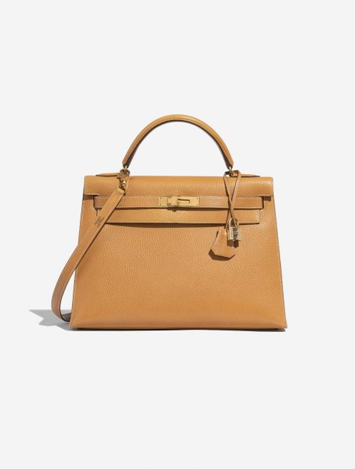 Pre-owned Hermès bag Kelly 32 Ardennes Moutarde Beige Front | Sell your designer bag on Saclab.com