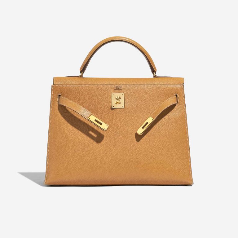 Sac Hermès d'occasion Kelly 32 Ardennes Moutarde Beige Front Open | Vendez votre sac de créateur sur Saclab.com