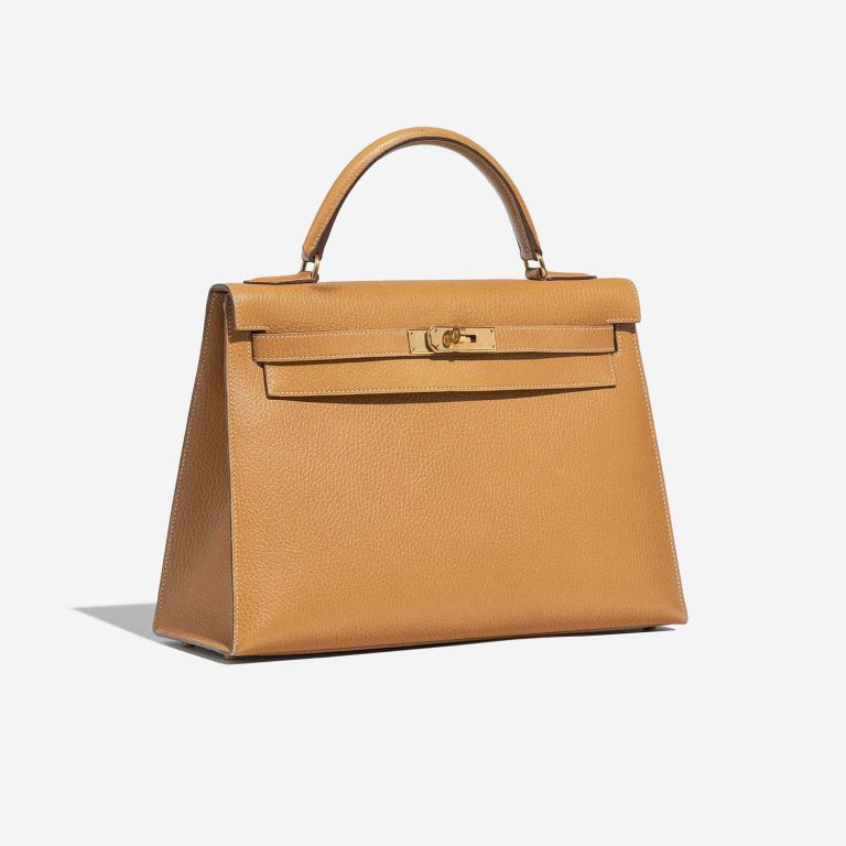 Sac Hermès d'occasion Kelly 32 Ardennes Moutarde Beige Side Front | Vendez votre sac de créateur sur Saclab.com