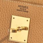 Pre-owned Hermès bag Kelly 32 Ardennes Moutarde Beige Logo | Sell your designer bag on Saclab.com