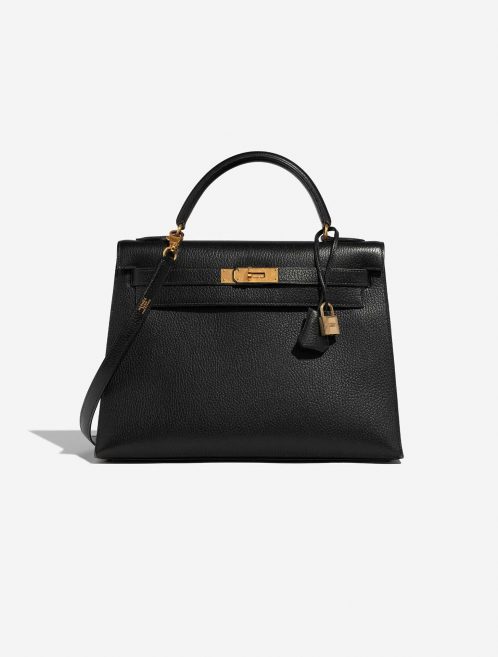 Pre-owned Hermès bag Kelly 32 Ardennes Black Black Front | Sell your designer bag on Saclab.com