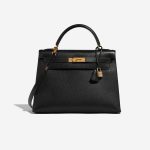 Pre-owned Hermès bag Kelly 32 Ardennes Black Black Front | Sell your designer bag on Saclab.com