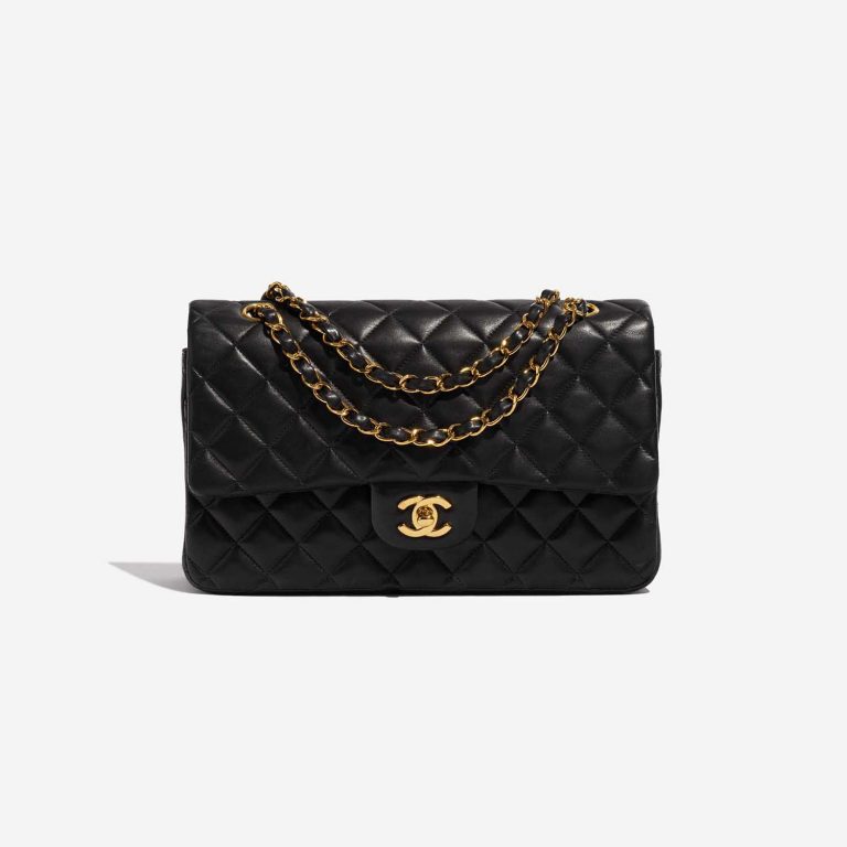 Pre-owned Chanel bag Timeless Medium Lamb Black Black Front Open | Sell your designer bag on Saclab.com