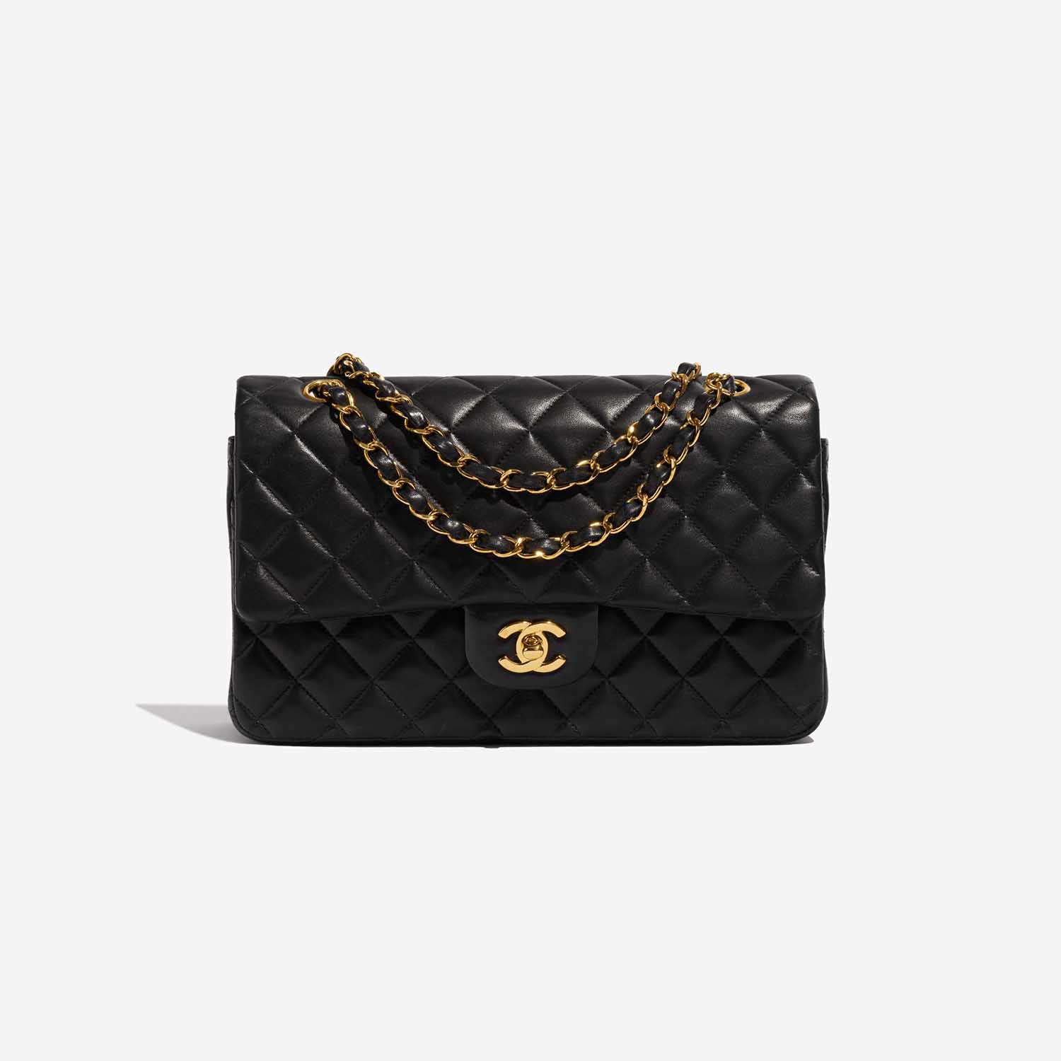Pre-owned Chanel Tasche Timeless Medium Lammleder Schwarz Schwarz Front Open | Verkaufen Sie Ihre Designer-Tasche auf Saclab.com