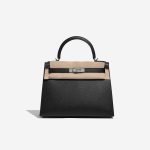 Pre-owned Hermès bag Kelly 28 Epsom Black Black Front Velt | Sell your designer bag on Saclab.com