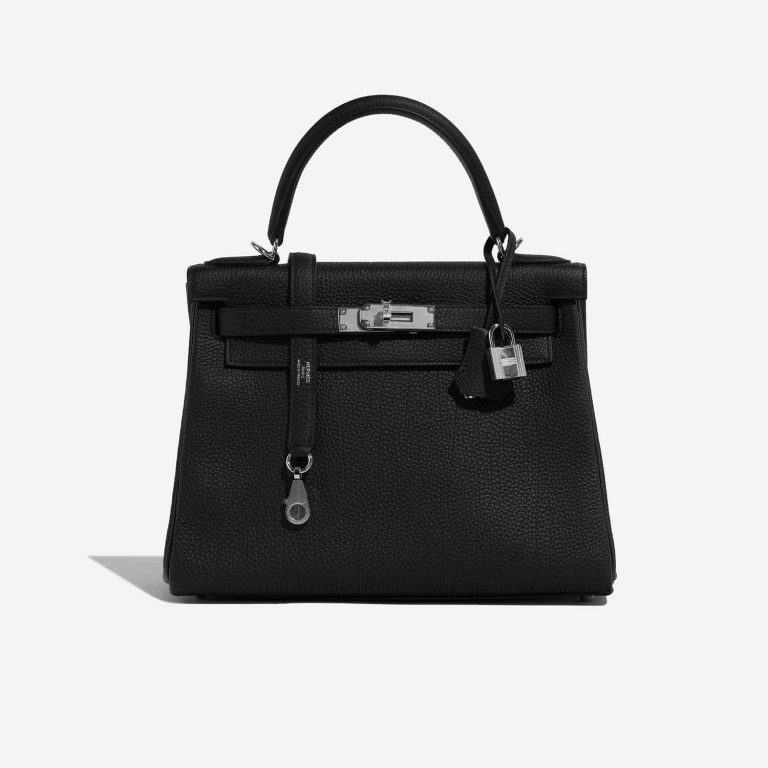Pre-owned Hermès bag Kelly 28 Togo Black Black Front | Sell your designer bag on Saclab.com