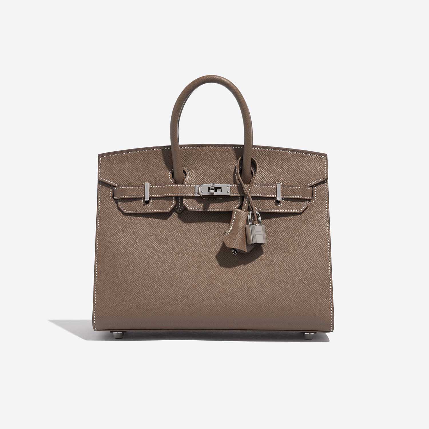Pre-owned Hermès Tasche Birkin 25 Epsom Etoupe Brown Front | Verkaufen Sie Ihre Designer-Tasche auf Saclab.com