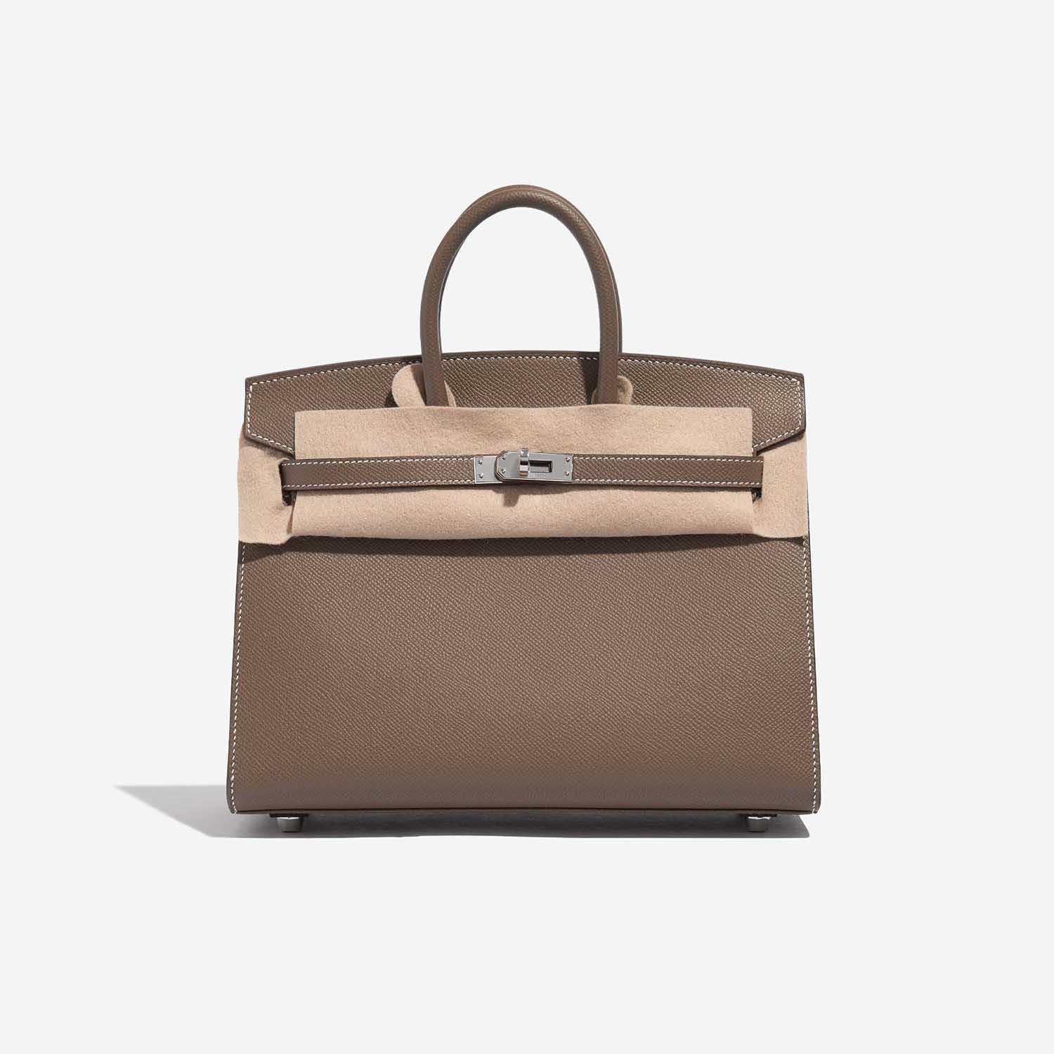 Pre-owned Hermès Tasche Birkin 25 Epsom Etoupe Brown Front Velt | Verkaufen Sie Ihre Designer-Tasche auf Saclab.com