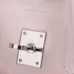 Pre-owned Hermès bag Birkin 25 Swift Rose Dragee Rose Logo | Sell your designer bag on Saclab.com