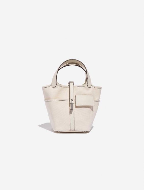 Pre-owned Hermès bag Picotin Cargo 18 Nata Canvas / Swift Nata White Front | Sell your designer bag on Saclab.com