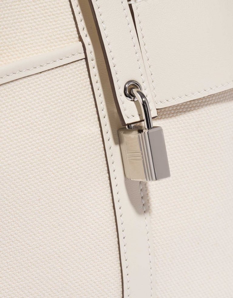 Pre-owned Hermès bag Picotin Cargo 18 Nata Canvas / Swift Nata White Closing System | Sell your designer bag on Saclab.com