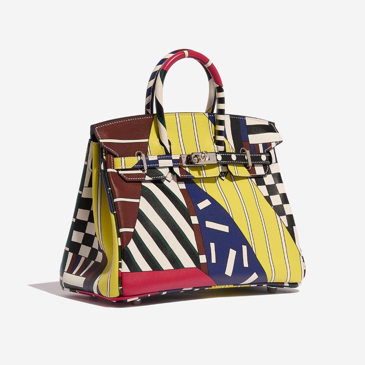 Gebrauchte Hermès Tasche Birkin 25 Swift 'One Two Three and Away We Go' von Nigel Peake Multicolour Side Front | Verkaufen Sie Ihre Designer-Tasche auf Saclab.com