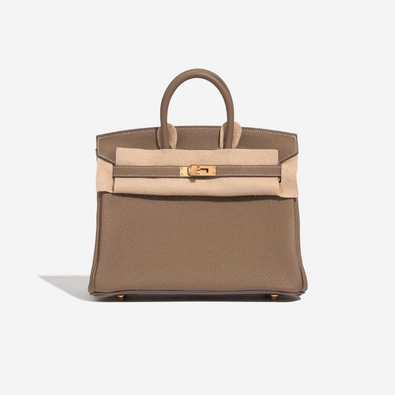 Pre-owned Hermès bag Birkin 25 Togo Etoupe Brown Front Velt | Sell your designer bag on Saclab.com