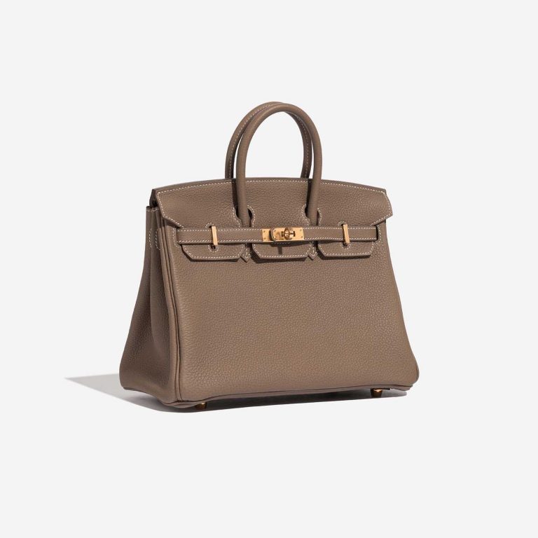 Pre-owned Hermès bag Birkin 25 Togo Etoupe Brown Side Front | Sell your designer bag on Saclab.com