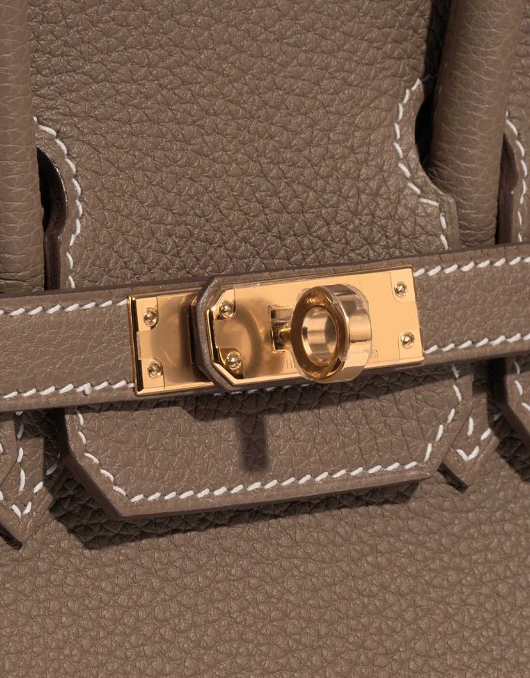 Pre-owned Hermès bag Birkin 25 Togo Etoupe Brown Closing System | Sell your designer bag on Saclab.com