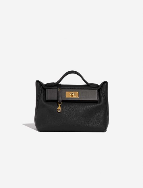 Pre-owned Hermès bag 24/24 29 Clemence Black Black Front | Sell your designer bag on Saclab.com