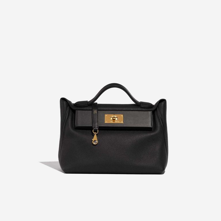 Pre-owned Hermès bag 24/24 29 Clemence Black Black Front | Sell your designer bag on Saclab.com