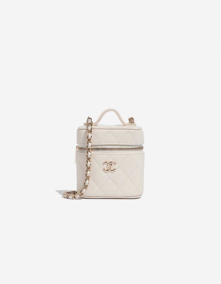 Pre-owned Chanel bag Vanity Mini Caviar White White Front | Sell your designer bag on Saclab.com