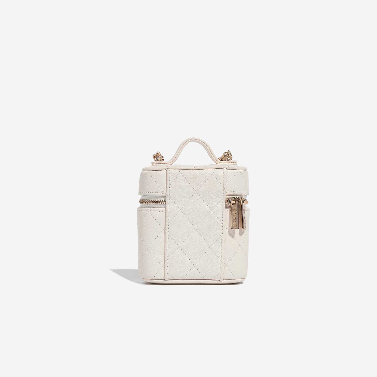 Pre-owned Chanel bag Vanity Mini Caviar White White Back | Sell your designer bag on Saclab.com