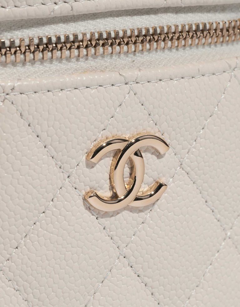Pre-owned Chanel Tasche Vanity Mini Caviar-Leder Weiß Weiß Front | Verkaufen Sie Ihre Designer-Tasche auf Saclab.com