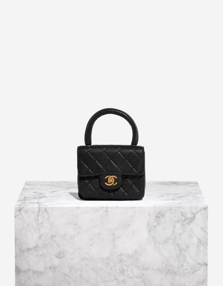 Pre-owned Chanel Tasche Timeless Handle Small Lammleder Schwarz Schwarz Front | Verkaufen Sie Ihre Designer-Tasche auf Saclab.com