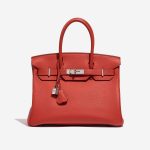 Pre-owned Hermès bag Birkin 30 Togo Geranium Red Front | Sell your designer bag on Saclab.com